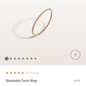 Aurate 14k yellow gold stackable twist ring